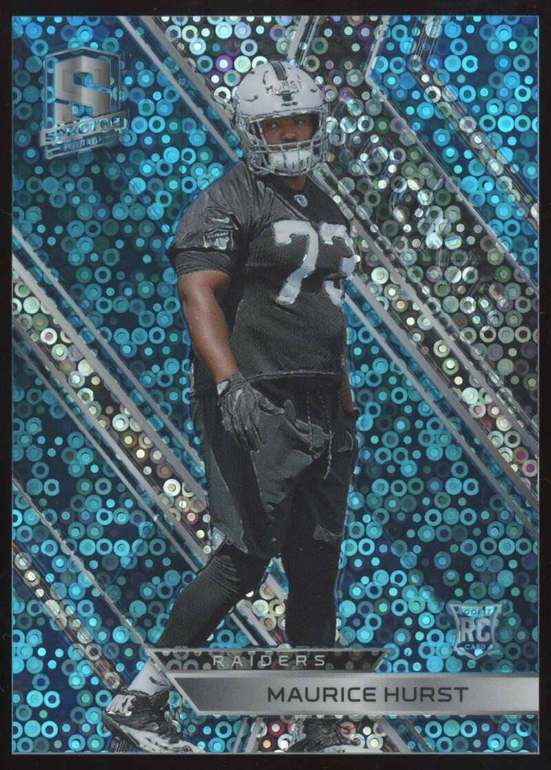 Load image into Gallery viewer, 2018 Panini Spectra Neon Blue Prizm Maurice Hurst #150 Rookie RC /75 Oakland Raiders  Image 1
