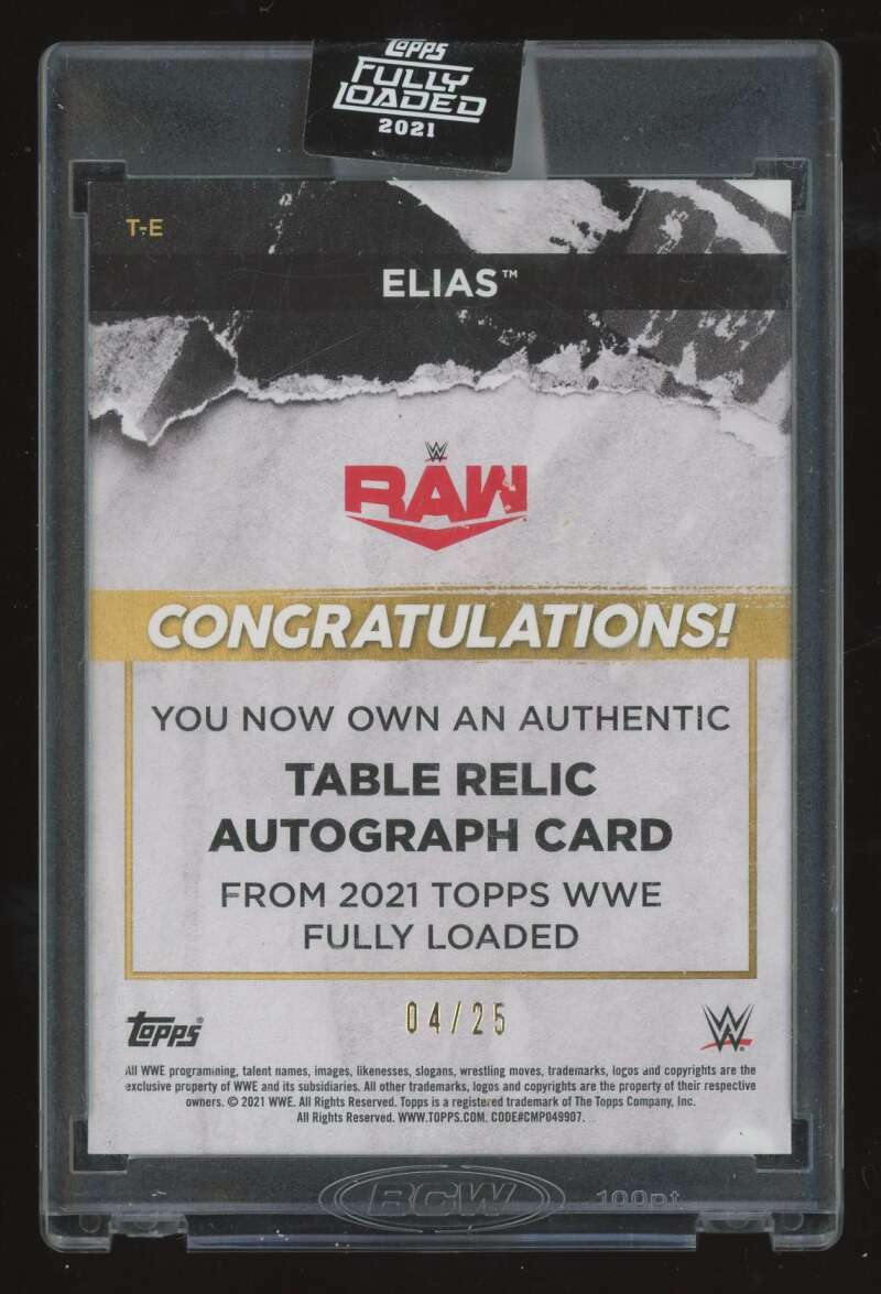 Load image into Gallery viewer, 2021 Topps Fully Loaded WWE Table Relic Auto Sapphire Elias #T-E Autograph /25  Image 2
