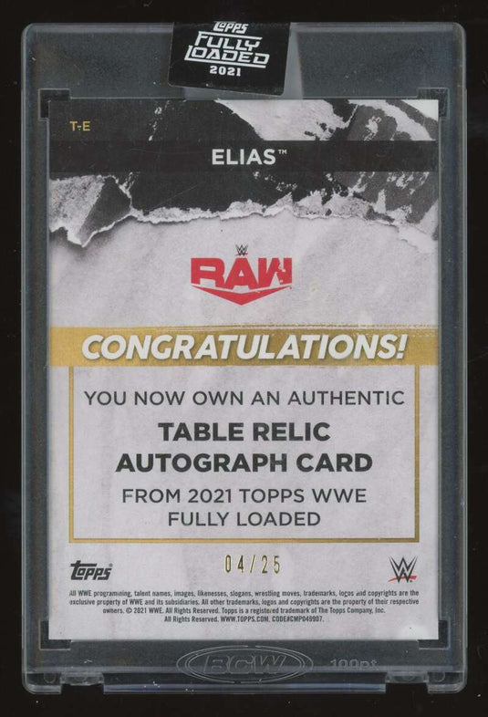 2021 Topps Fully Loaded WWE Table Relic Auto Sapphire Elias