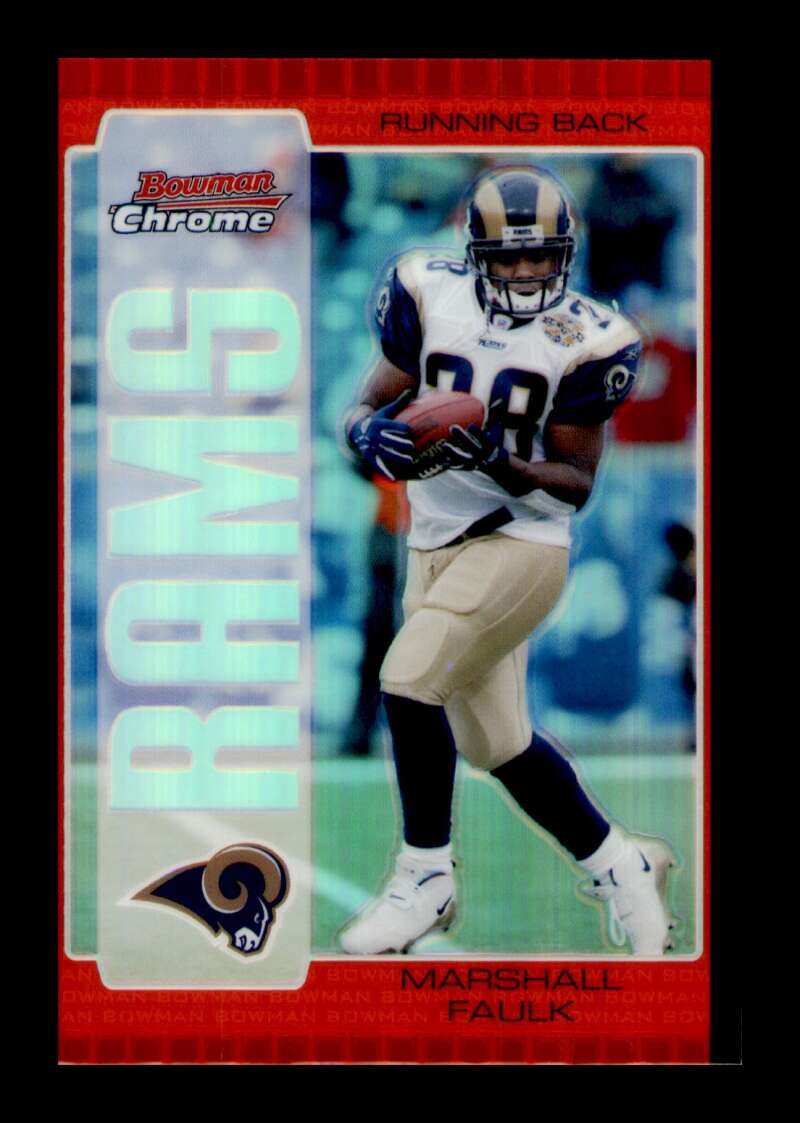 Load image into Gallery viewer, 2005 Bowman Chrome Red Refractor Marshall Faulk #11 St. Louis Rams  Image 1
