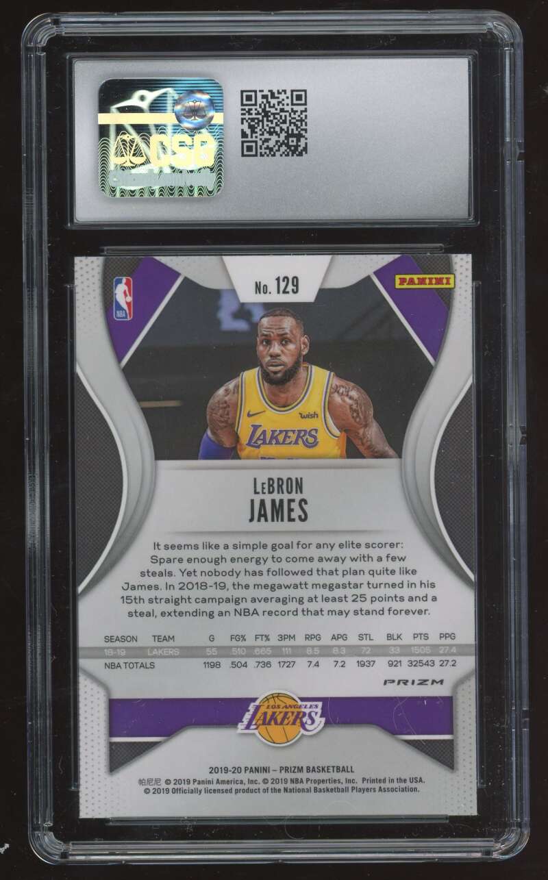 Load image into Gallery viewer, 2019-20 Panini Prizm Green Prizm LeBron James #129 CSG 10 Los Angeles Lakers  Image 2

