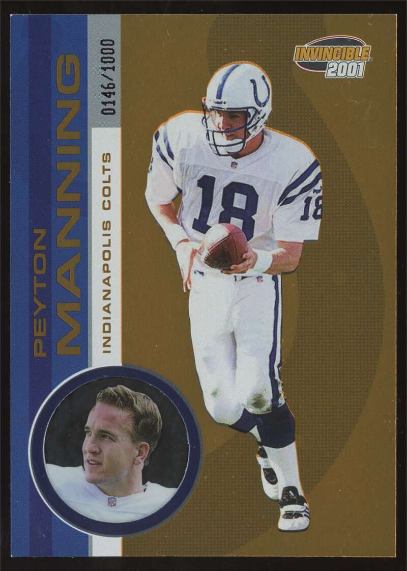 Load image into Gallery viewer, 2001 Pacific Invincible Peyton Manning #98 Indianapolis Colts /1000 Image 1
