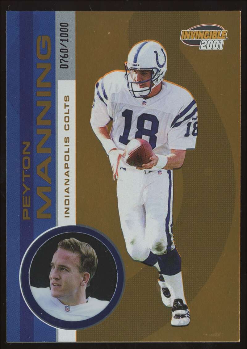 Load image into Gallery viewer, 2001 Pacific Invincible Peyton Manning #98 SP /1000 Indianapolis Colts  Image 1
