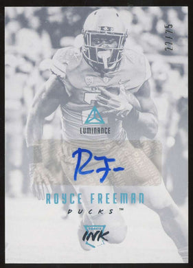 2018 Panini Luminance Ink Platinum Blue Royce Freeman 