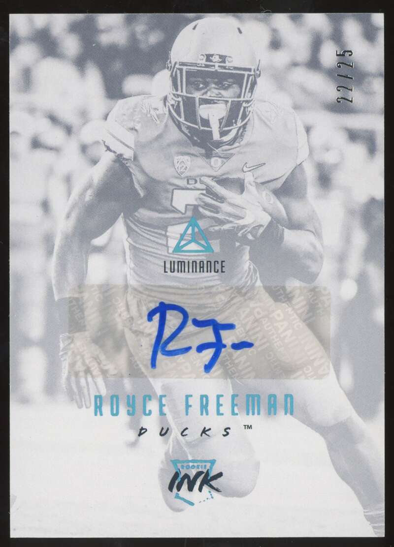 Load image into Gallery viewer, 2018 Panini Luminance Ink Platinum Blue Royce Freeman #RI-ROY Rookie RC Auto /25 Oregon Ducks  Image 1
