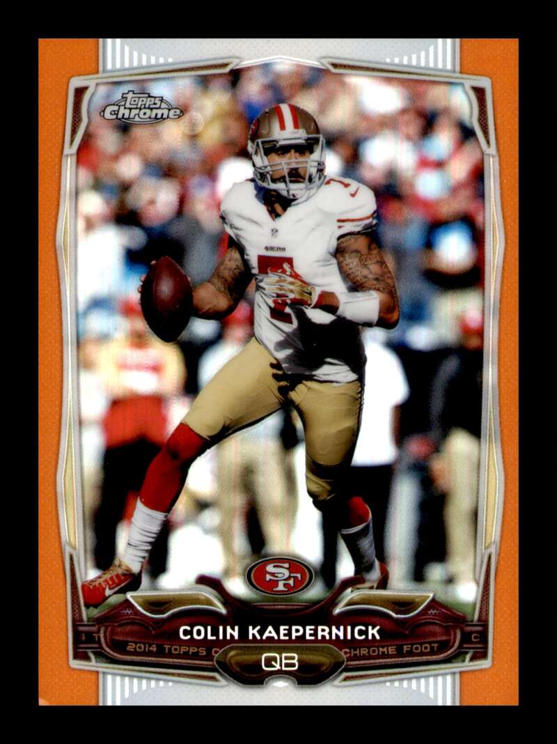 Load image into Gallery viewer, 2014 Topps Chrome Orange Refractor Colin Kaepernick #56 San Francisco 49ers  Image 1
