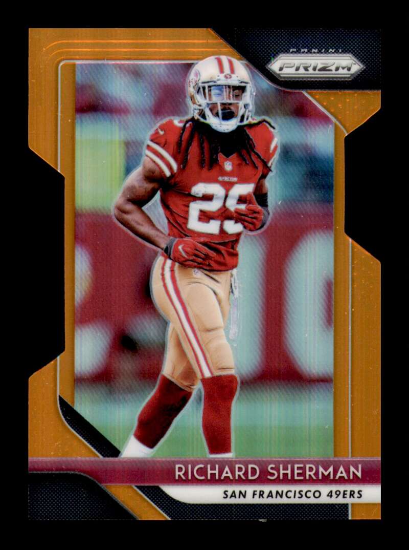 Load image into Gallery viewer, 2018 Panini Prizm Orange Prizm Die Cut Richard Sherman #27 SP /249 San Francisco 49ers  Image 1
