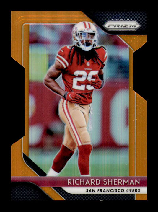 2018 Panini Prizm Orange Prizm Die Cut Richard Sherman 