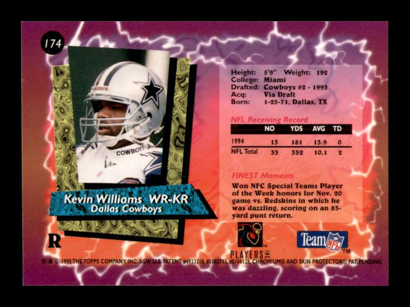 Load image into Gallery viewer, 1995 Topps Finest Refractor Kevin Williams #174 Dallas Cowboys  Image 2
