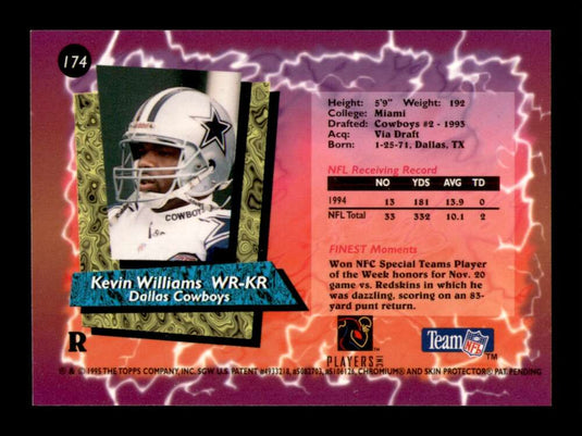 1995 Topps Finest Refractor Kevin Williams