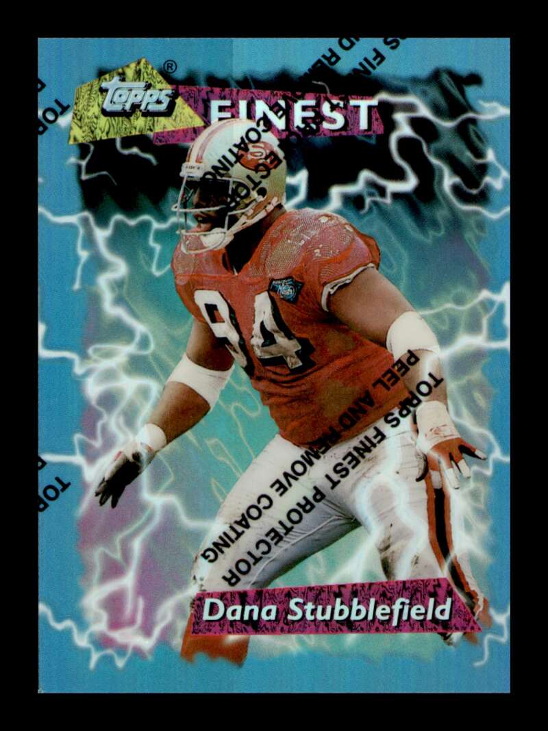 Load image into Gallery viewer, 1995 Topps Finest Booster Refractor Dana Stubblefield #183 San Francisco 49ers  Image 1
