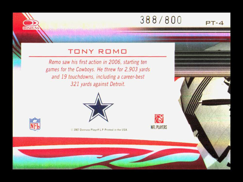 Load image into Gallery viewer, 2007 Donruss Elite Passing the Torch Red Tony Romo #PT-4 SP /800 Dallas Cowboys  Image 2
