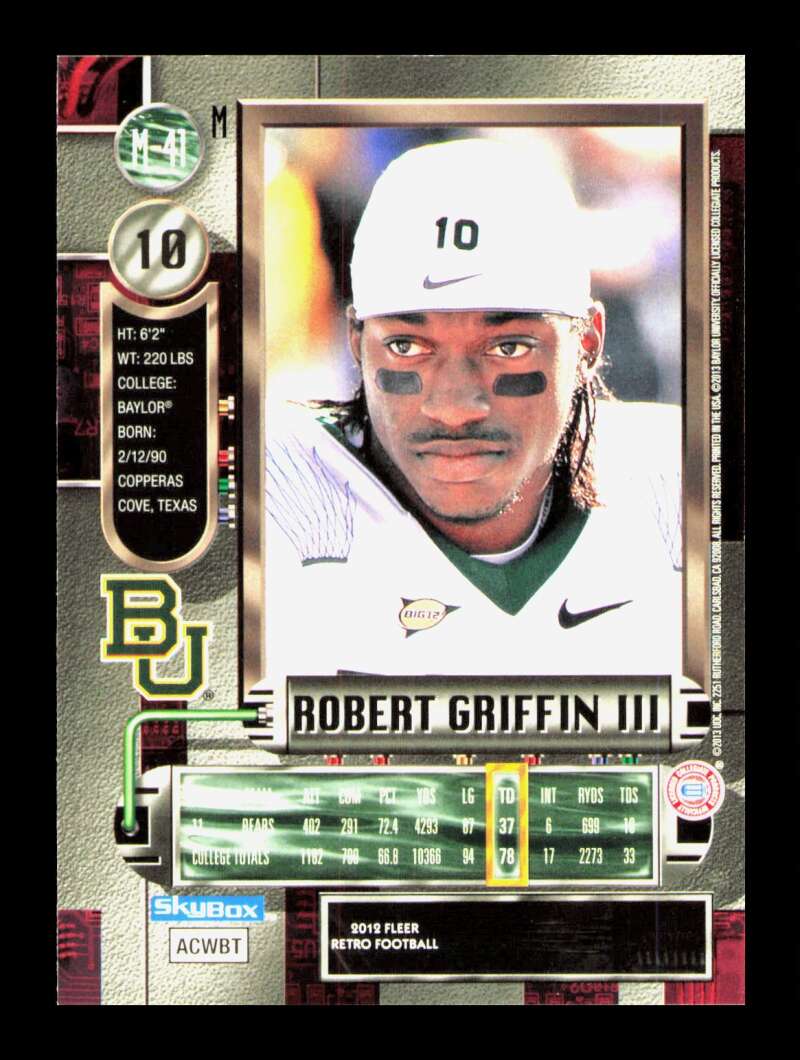 Load image into Gallery viewer, 2012 Fleer Retro Metal Universe Robert Griffin III #M-41 Washington Redskins  Image 2
