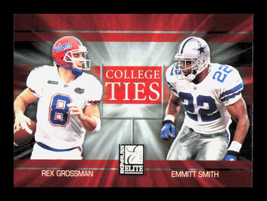 2003 Donruss Elite College Ties Emmitt Smith Rex Grossman 