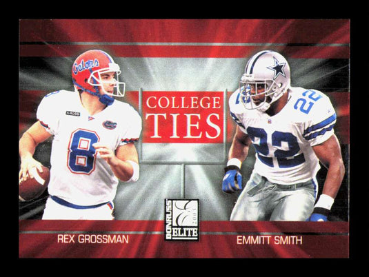 2003 Donruss Elite College Ties Emmitt Smith Rex Grossman