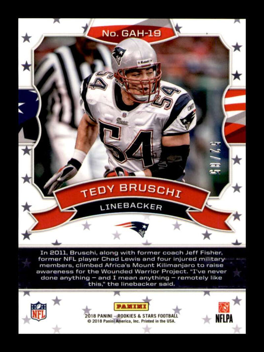 2018 Panini Rookies Stars Great American Heroes Pink Tedy Bruschi