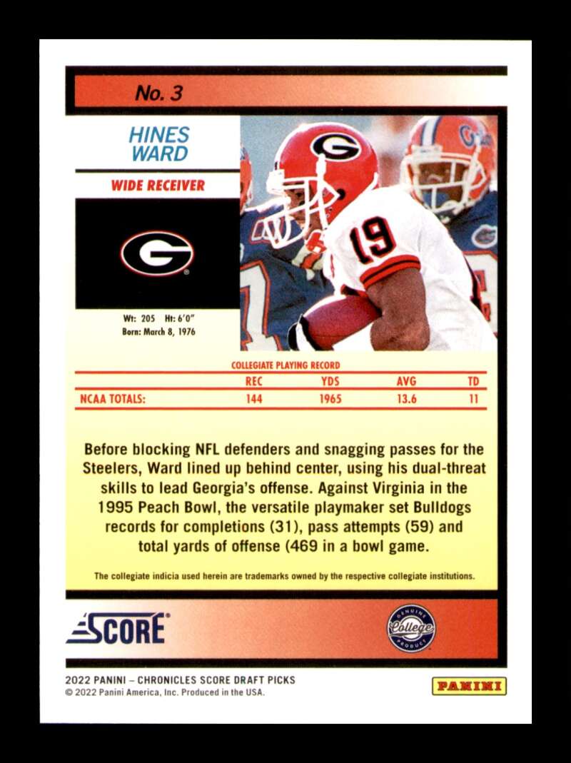 Load image into Gallery viewer, 2022 Panini Chronicles Draft Score Retro Purple Hines Ward #3 SP /49 Georgia Bulldogs  Image 2
