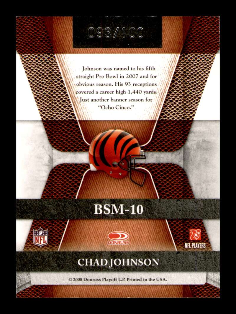 Load image into Gallery viewer, 2008 Leaf Limited Banner Season Holofoil Chad Johnson #BSM-10 SP /100 Cincinnati Bengals  Image 2
