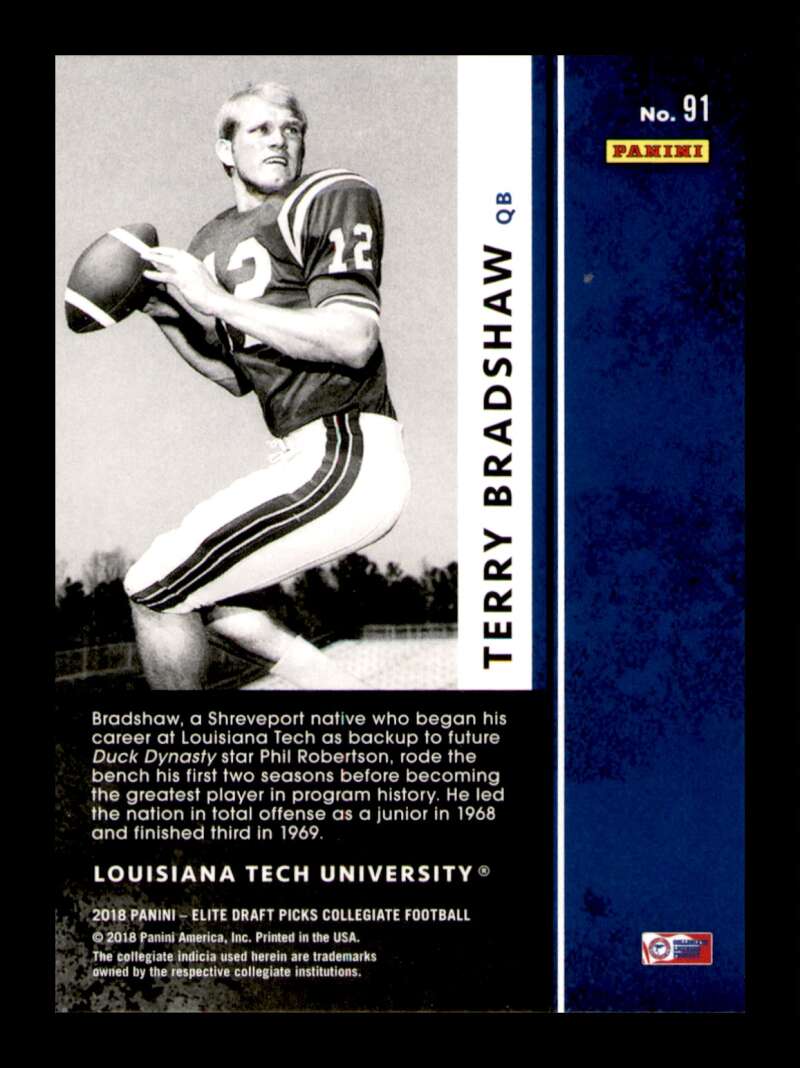 Load image into Gallery viewer, 2018 Elite Draft Aspirations Purple Terry Bradshaw #91 SP /99 Louisiana Tech Bulldogs  Image 2
