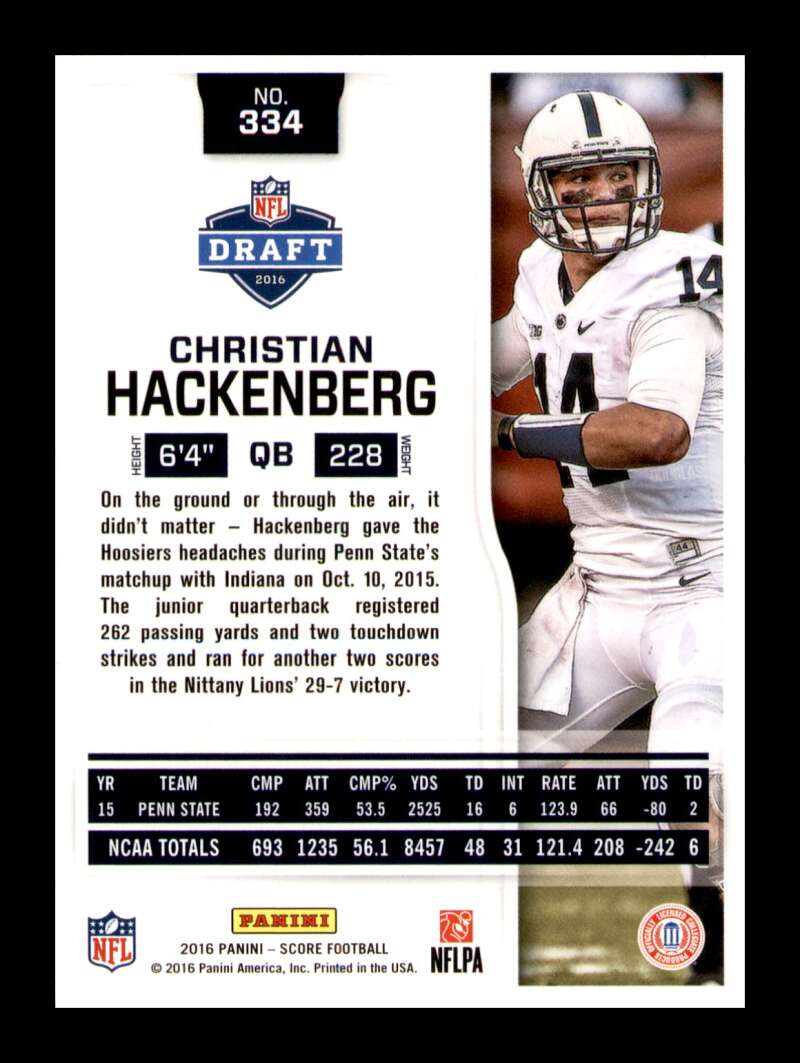 Load image into Gallery viewer, 2016 Panini Score Red Zone Christian Hackenberg #334 Rookie RC /35 Penn State Nittany Lions  Image 2
