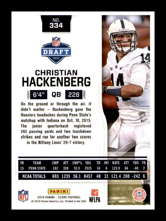 2016 Panini Score Red Zone Christian Hackenberg 