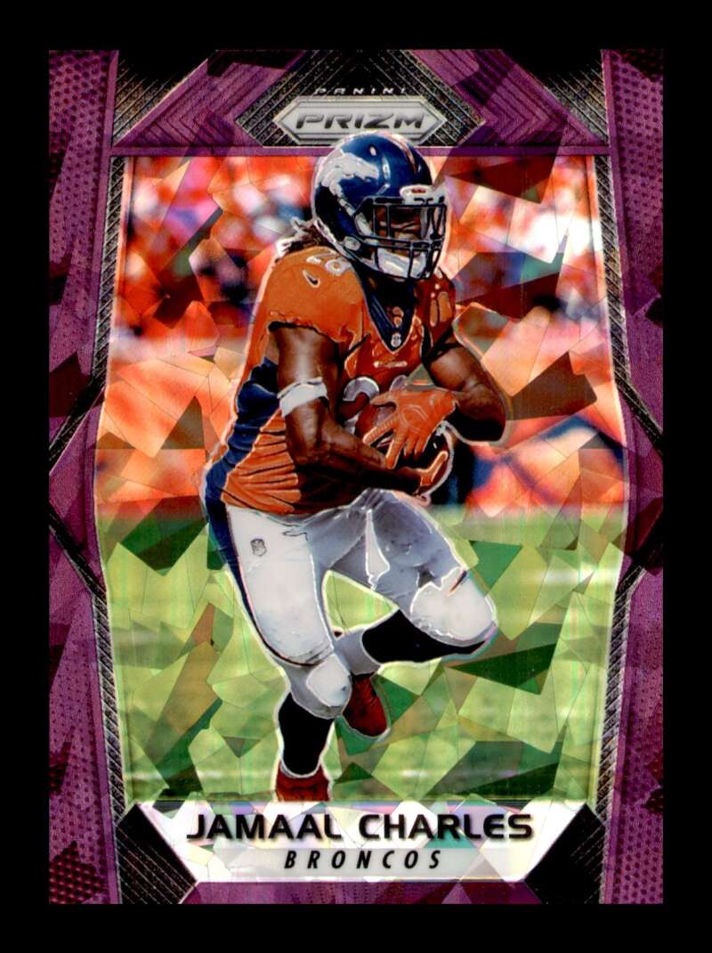 Load image into Gallery viewer, 2017 Panini Prizm Purple Crystals Prizm Jamaal Charles #98 SP /75 Denver Broncos  Image 1
