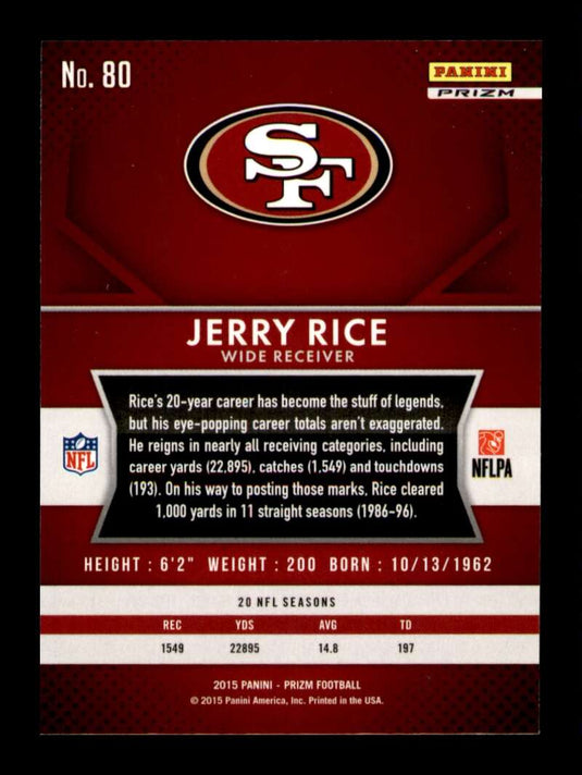 2015 Panini Prizm Red White Blue Prizm Jerry Rice 