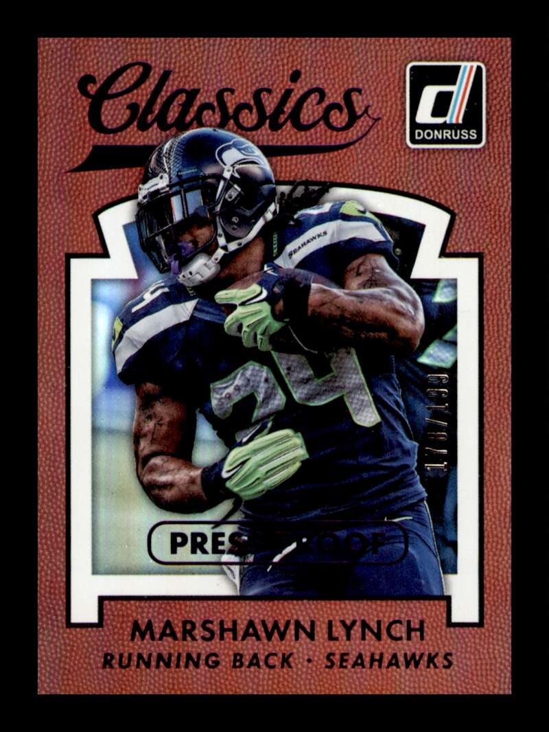 Load image into Gallery viewer, 2015 Donruss Press Proof Purple Marshawn Lynch #254 SP /199 Seattle Seahawks  Image 1
