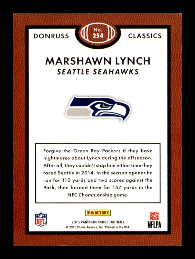 Load image into Gallery viewer, 2015 Donruss Press Proof Purple Marshawn Lynch #254 SP /199 Seattle Seahawks  Image 2
