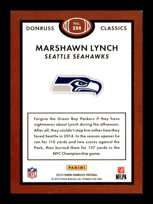 2015 Donruss Press Proof Purple Marshawn Lynch 