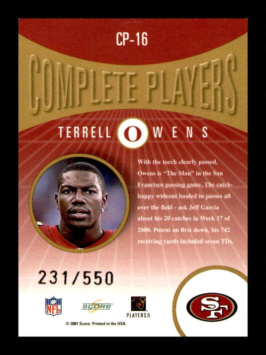 2001 Score Select Complete Players Terrell Owens 