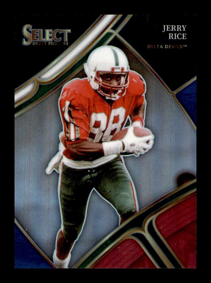 Load image into Gallery viewer, 2023 Panini Select Draft Tri Color Prizm Jerry Rice #194 Mississippi Valley State Delta Devils /199  Image 1
