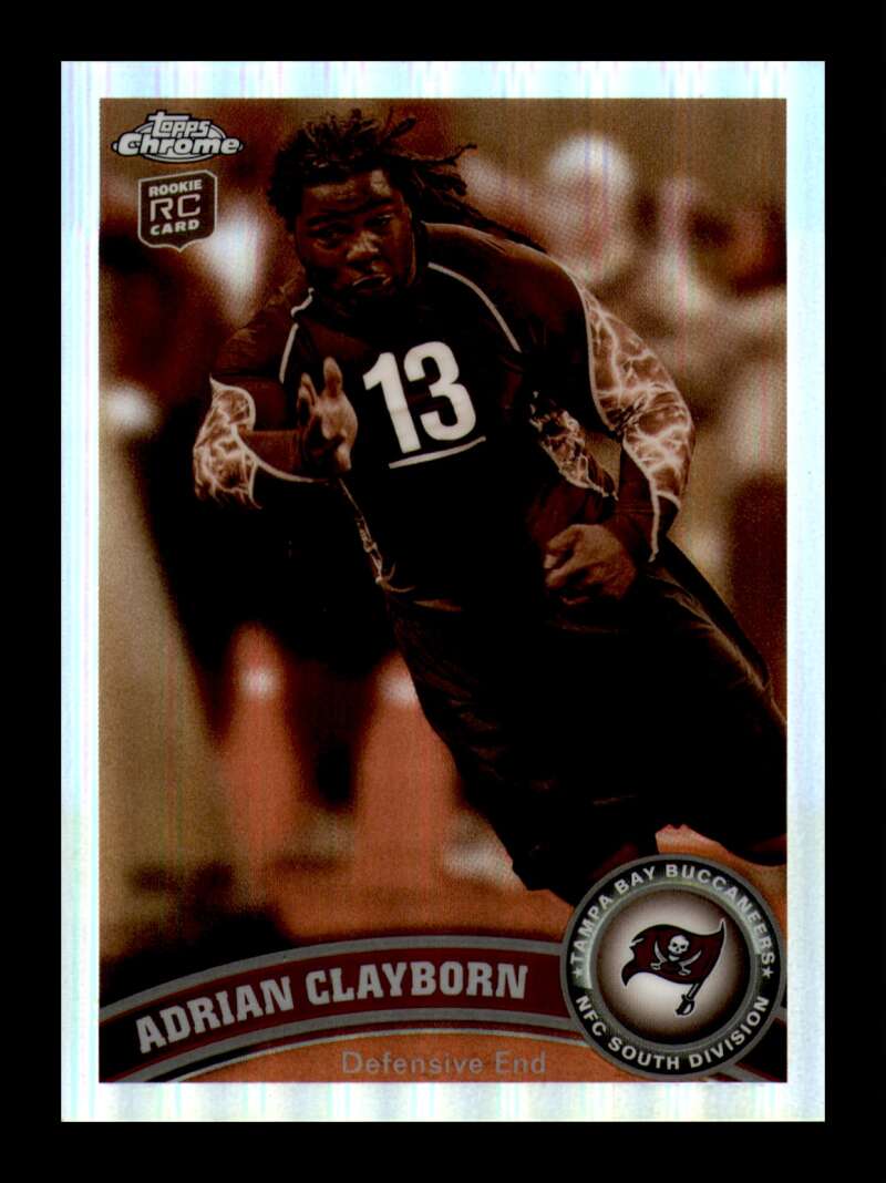 Load image into Gallery viewer, 2011 Topps Chrome Sepia Refractor Adrian Clayborn #14 Tampa Bay Buccaneers Rookie RC /99 Image 1
