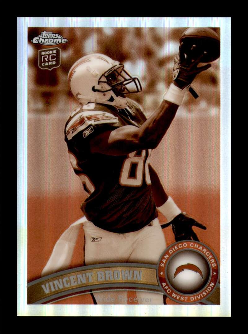 Load image into Gallery viewer, 2011 Topps Chrome Sepia Refractor Vincent Brown #42 San Diego Chargers Rookie RC /99 Image 1
