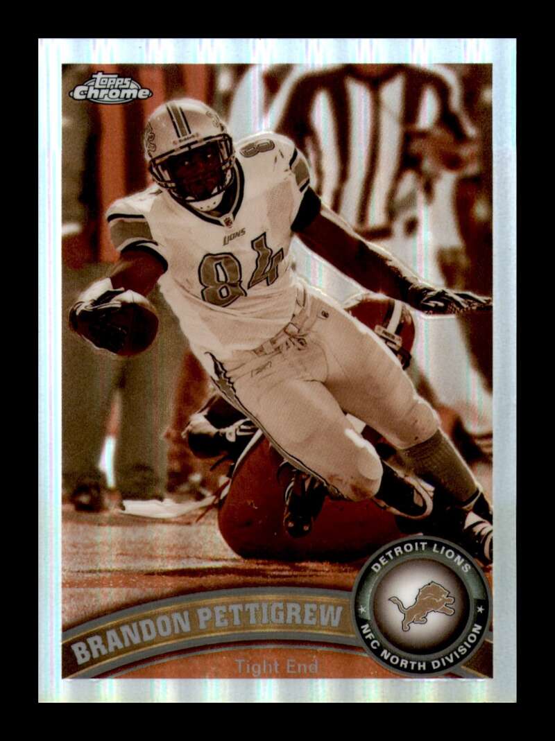 Load image into Gallery viewer, 2011 Topps Chrome Sepia Refractor Brandon Pettigrew #49 Detroit Lions /99 Image 1
