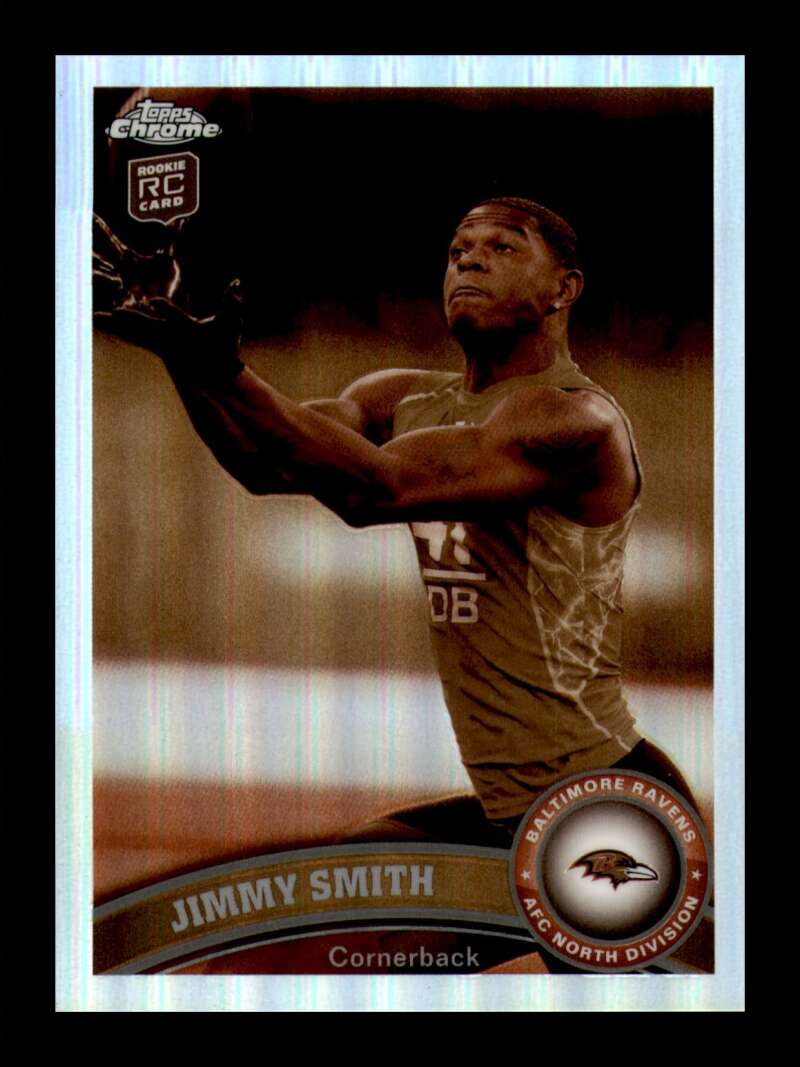 Load image into Gallery viewer, 2011 Topps Chrome Sepia Refractor Jimmy Smith #63 Baltimore Ravens Rookie RC /99 Image 1
