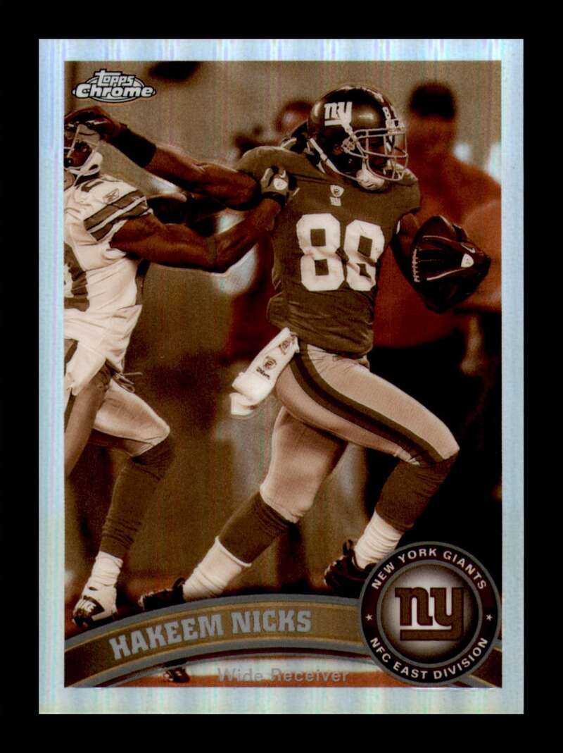 Load image into Gallery viewer, 2011 Topps Chrome Sepia Refractor Hakeem Nicks #81 New York Giants /99 Image 1
