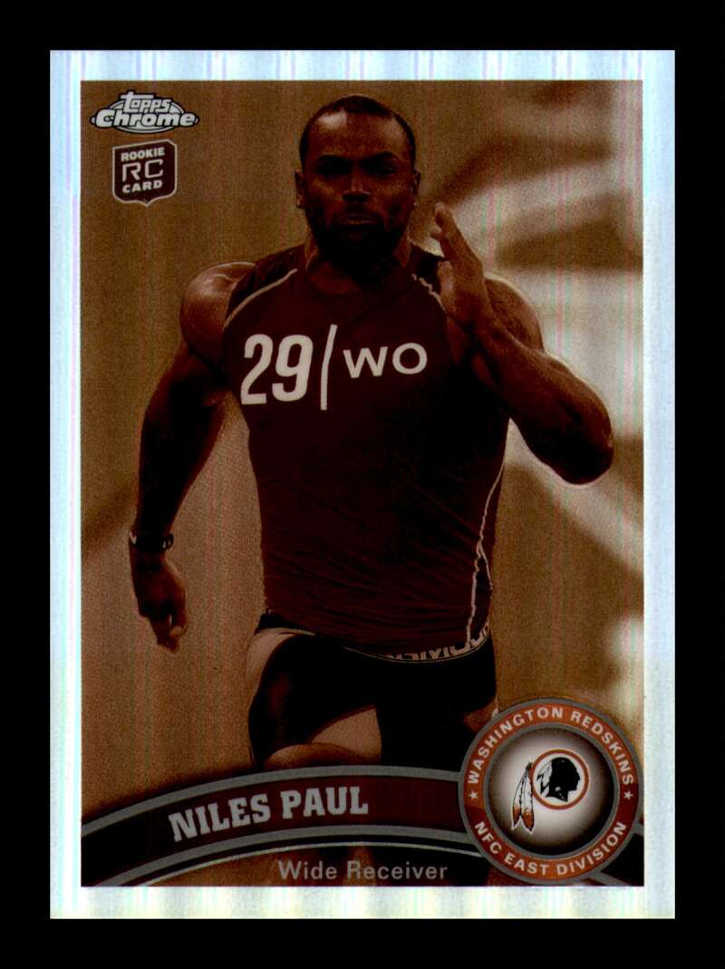 Load image into Gallery viewer, 2011 Topps Chrome Sepia Refractor Niles Paul #94 Washinton Redskins Rookie RC /99 Image 1
