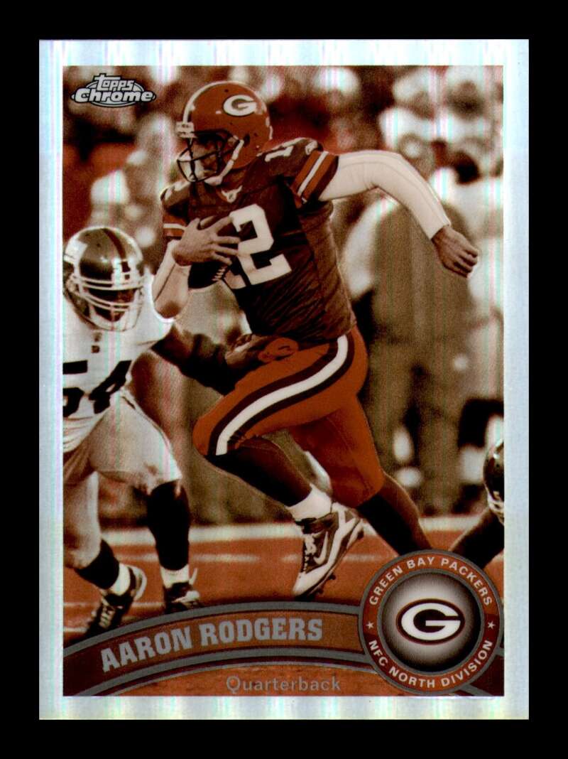 Load image into Gallery viewer, 2011 Topps Chrome Sepia Refractor Aaron Rodgers #100 Green Bay Packers /99 Image 1
