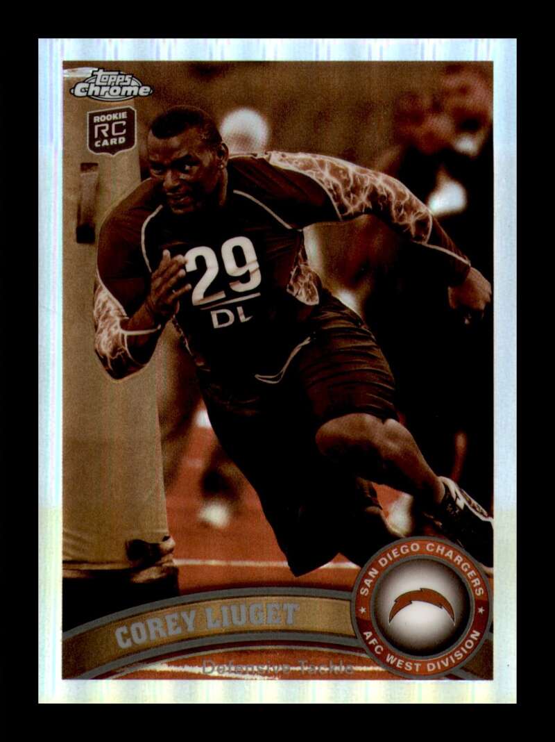 Load image into Gallery viewer, 2011 Topps Chrome Sepia Refractor Corey Liuget #112 San Diego Chargers Rookie RC /99 Image 1
