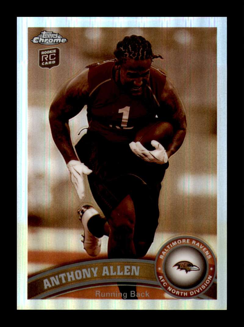 Load image into Gallery viewer, 2011 Topps Chrome Sepia Refractor Anthony Allen #118 Baltimore Ravens Rookie RC /99 Image 1
