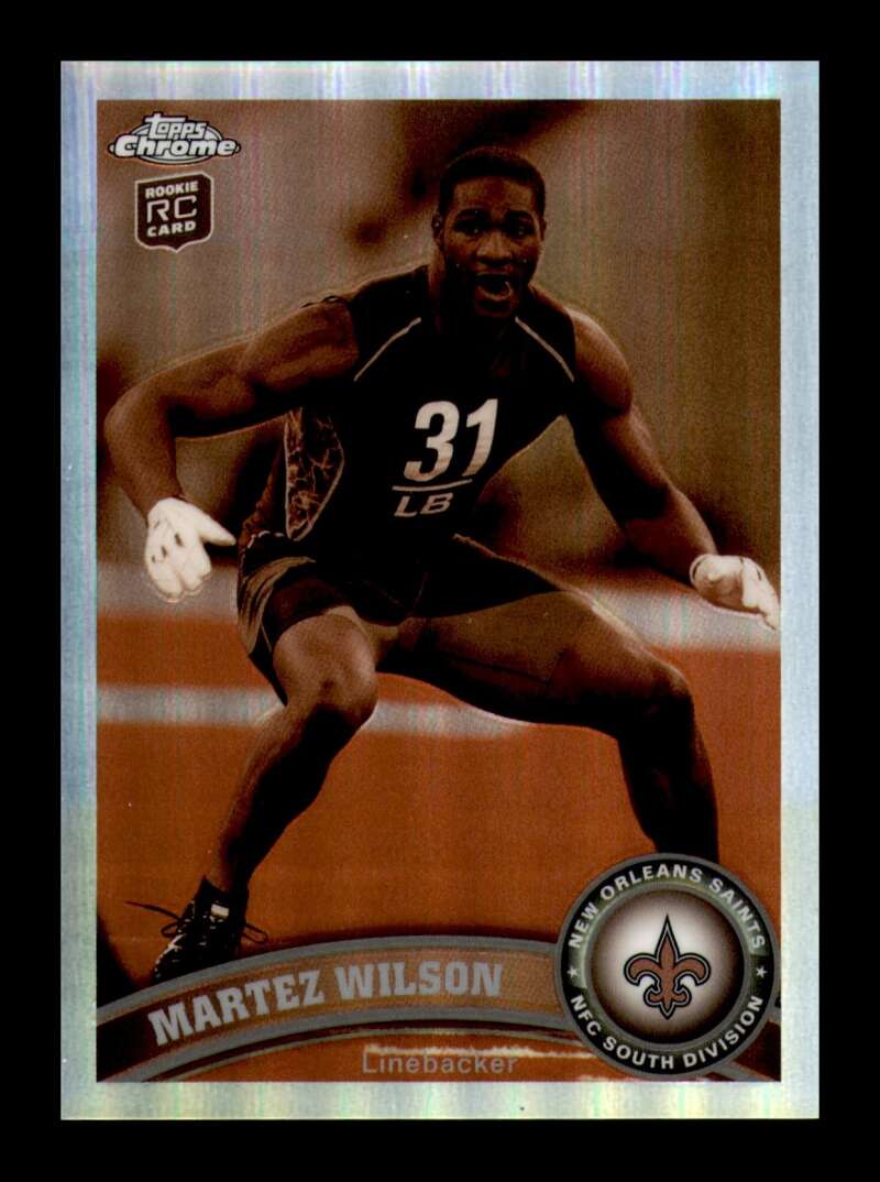 Load image into Gallery viewer, 2011 Topps Chrome Sepia Refractor Martez Wilson #129 New Orleans Saints Rookie RC /99 Image 1
