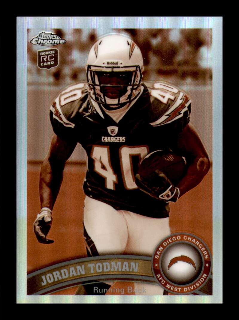 Load image into Gallery viewer, 2011 Topps Chrome Sepia Refractor Jordan Todman #135 San Diego Chargers Rookie RC /99 Image 1
