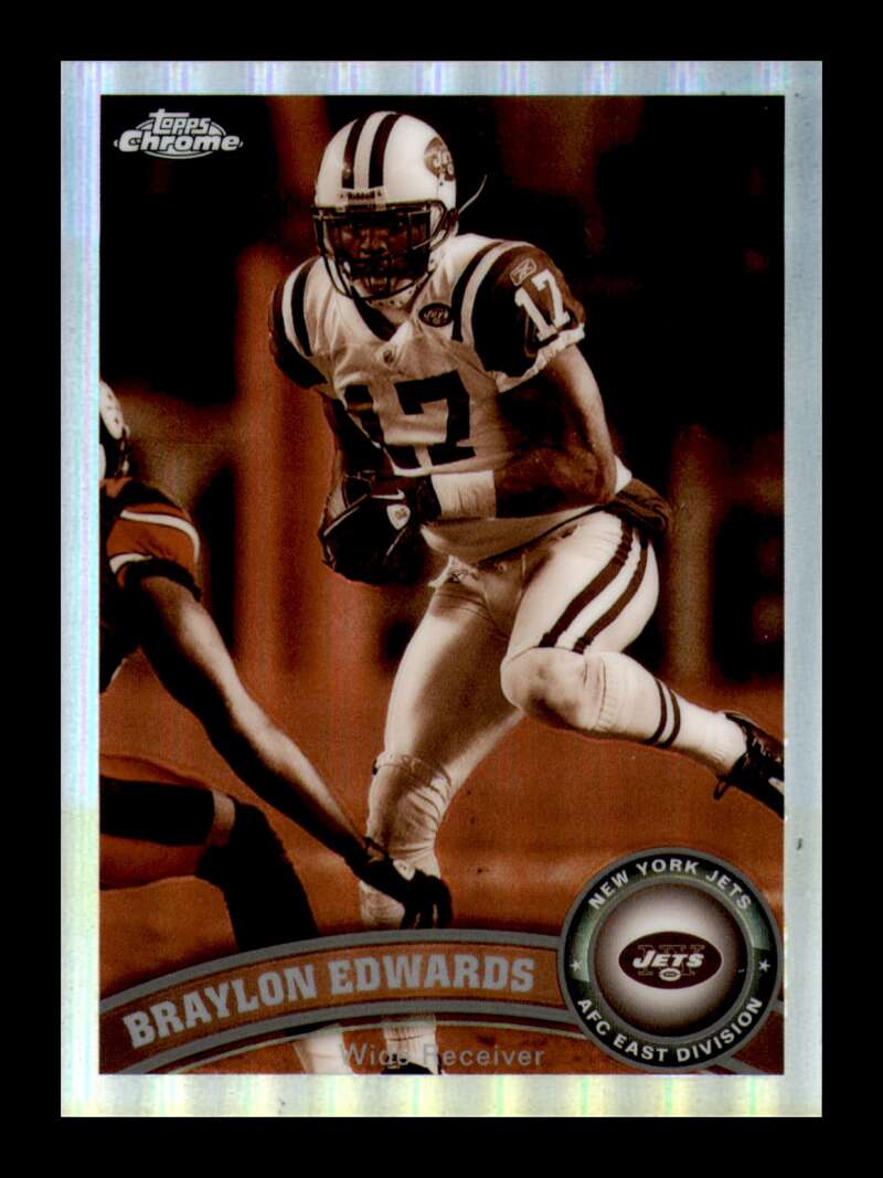 Load image into Gallery viewer, 2011 Topps Chrome Sepia Refractor Braylon Edwards #138 New York Jets /99 Image 1
