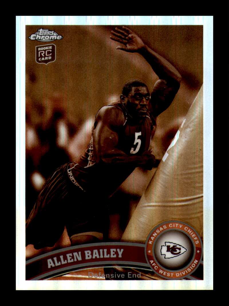 Load image into Gallery viewer, 2011 Topps Chrome Sepia Refractor Allen Bailey #144 Kansas City Chiefs Rookie RC /99 Image 1
