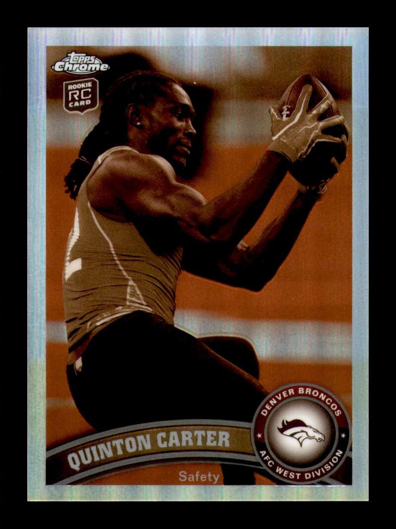 Load image into Gallery viewer, 2011 Topps Chrome Sepia Refractor Quinton Carter #151 Denver Broncos Rookie RC /99 Image 1
