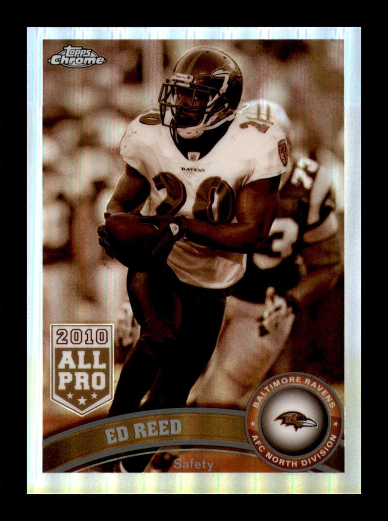 Load image into Gallery viewer, 2011 Topps Chrome Sepia Refractor Ed Reed #158 Baltimore Ravens /99 Image 1
