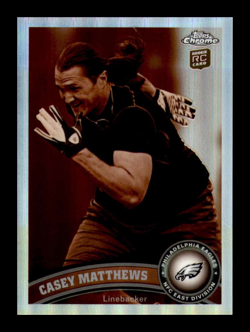 Load image into Gallery viewer, 2011 Topps Chrome Sepia Refractor Casey Matthews #189 Philadelphia Eagles Rookie RC /99 Image 1
