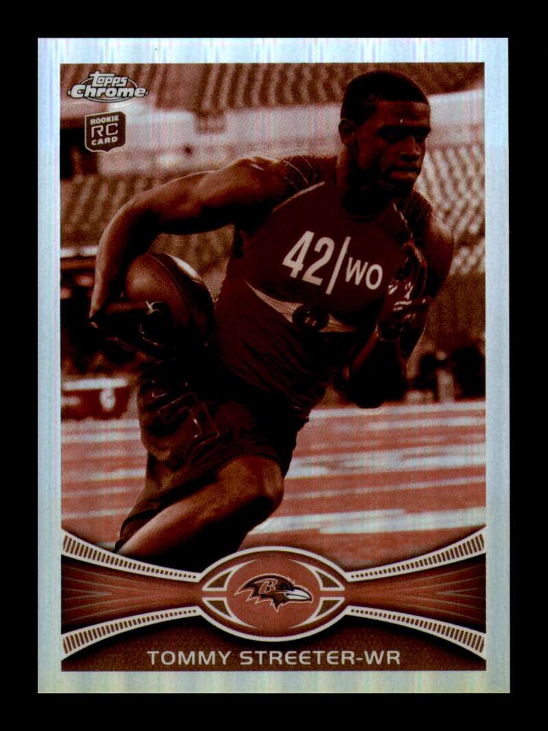 Load image into Gallery viewer, 2012 Topps Chrome Sepia Refractor Tommy Streeter #81 Baltimore Ravens Rookie RC /99  Image 1
