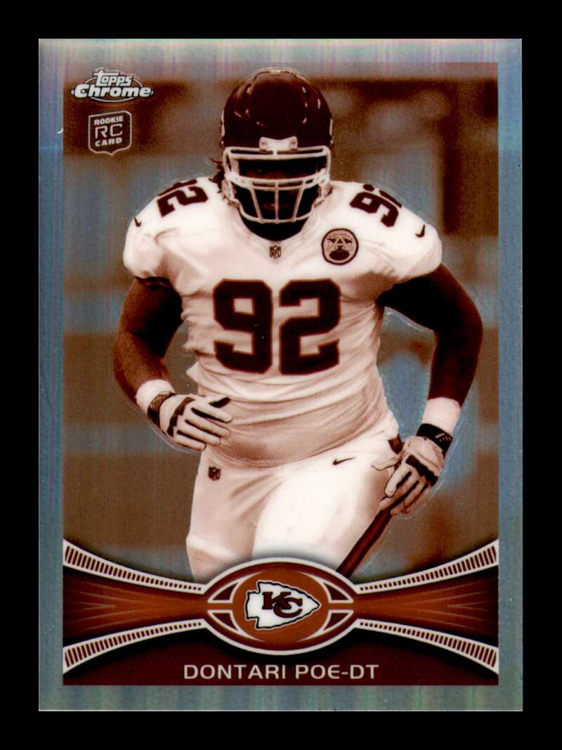 Load image into Gallery viewer, 2012 Topps Chrome Sepia Refractor Dontari Poe #94 Kansas City Chiefs Rookie RC /99  Image 1
